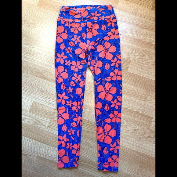 LuLaRoe Pants - Lularoe OS legging floral print blue orange